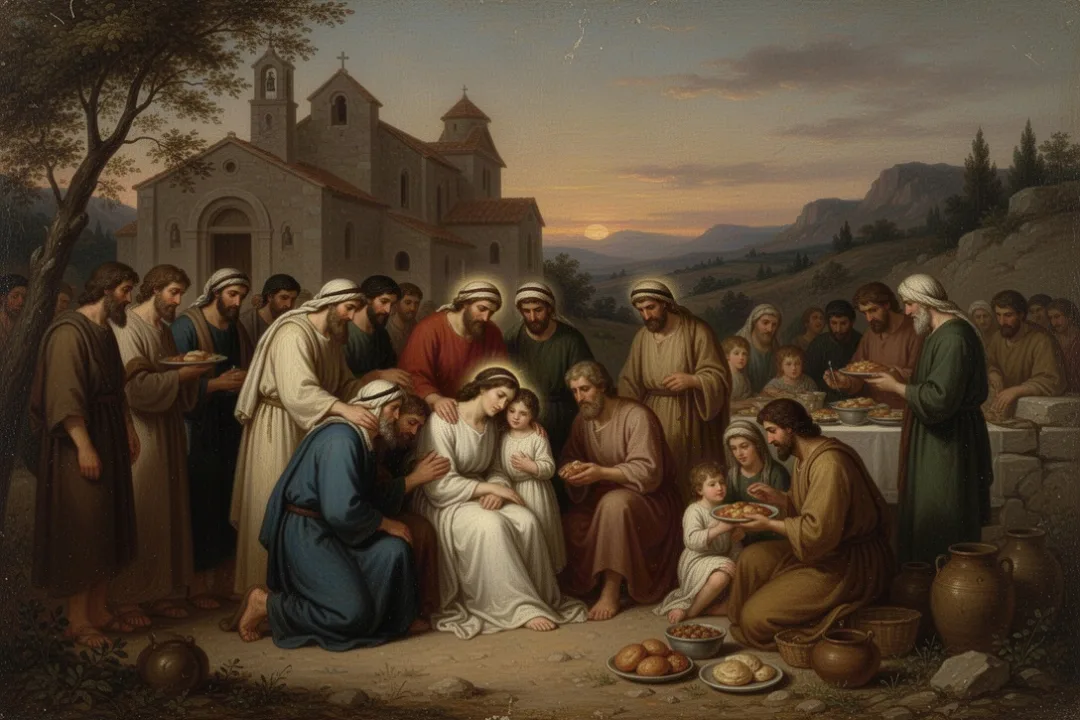 Church community offering comfort and fellowship during grief