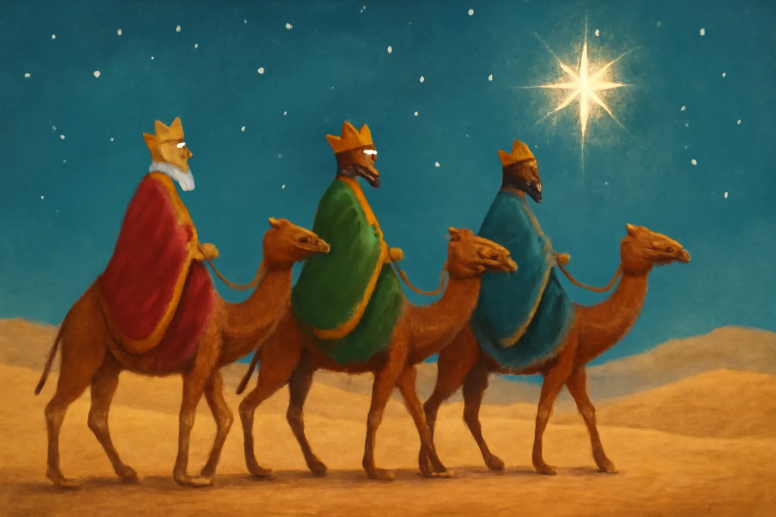3 wise men on camels