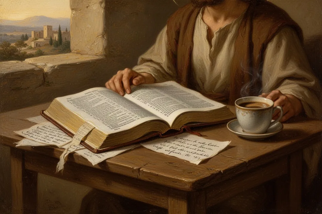 Open Bible and study notes representing a thoughtful study of Luke