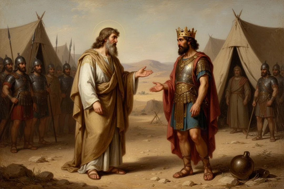 Samuel confronts the captured Amalekite king Agag