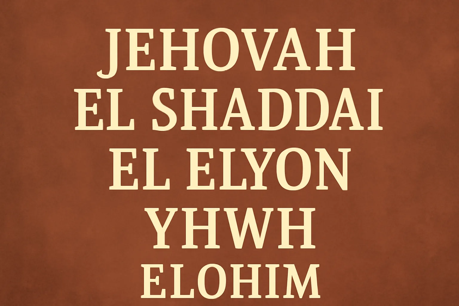all names of jehovah