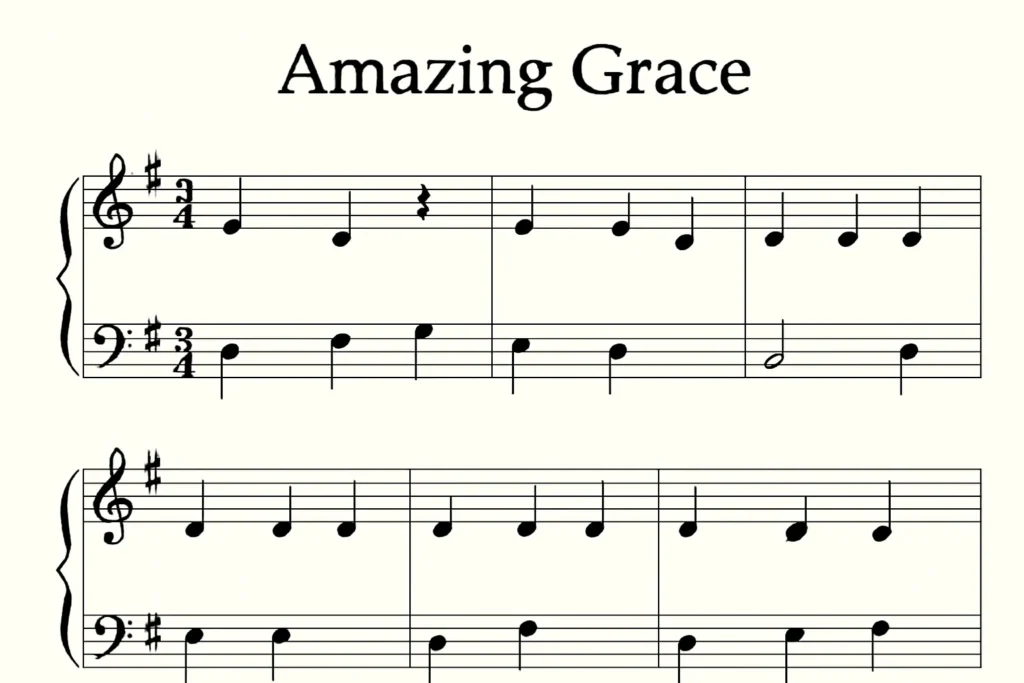 amazing grace piano sheet music easy