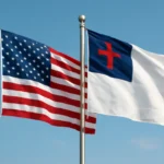 american flag and christian flag