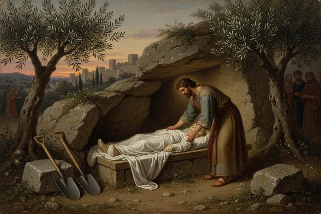 Joseph of Arimathea preparing Jesus’ body for burial