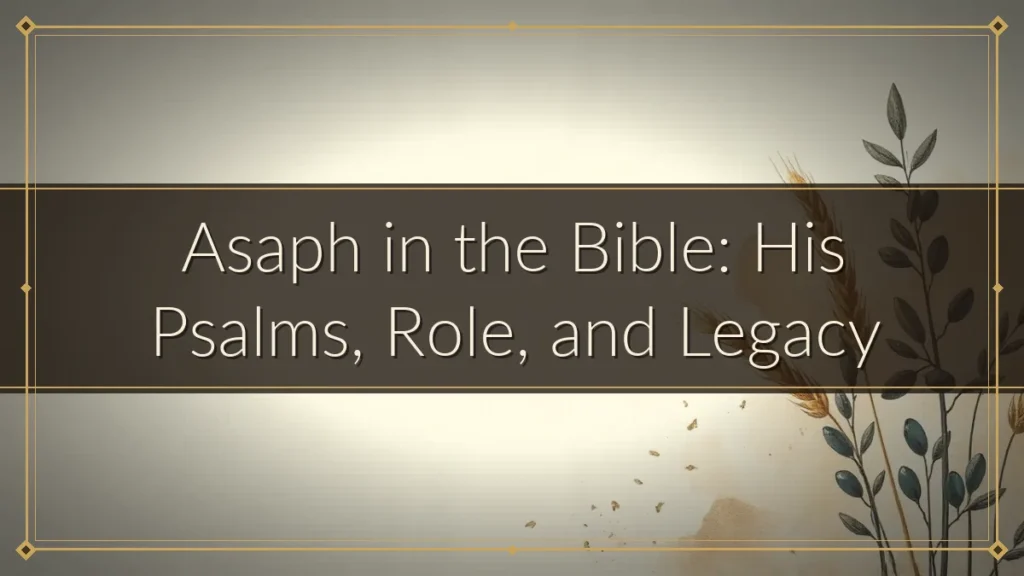 Asaph in the Bible: His Psalms, Role, and Legacy