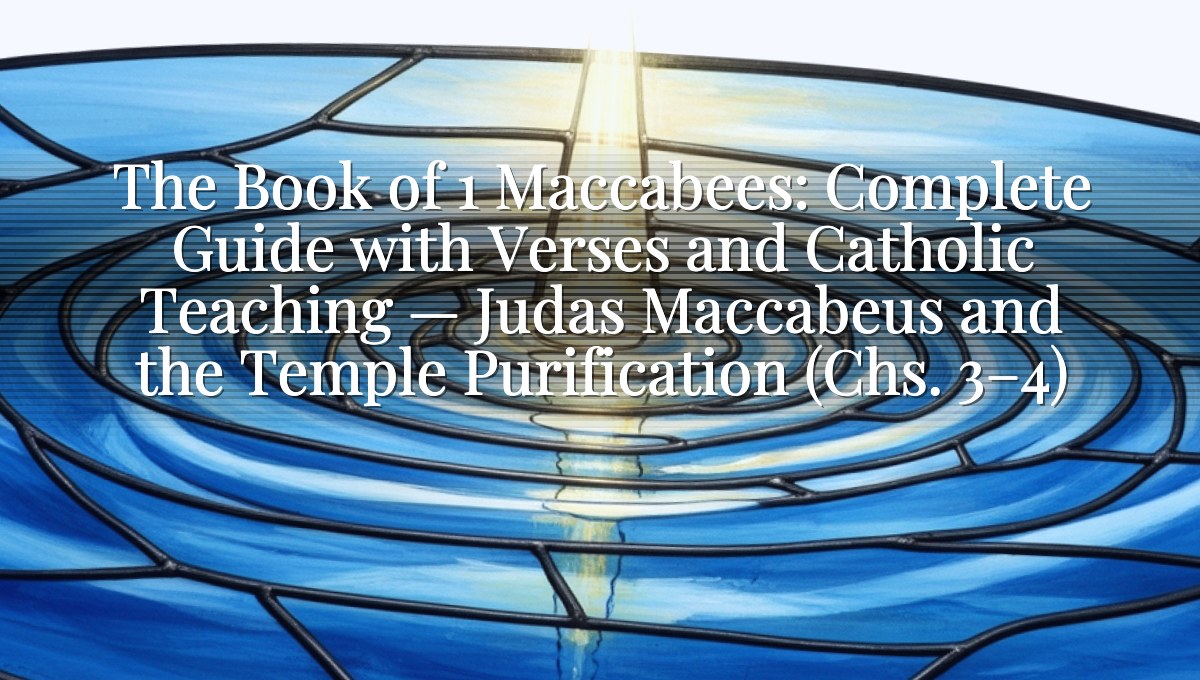 The Book of 1 Maccabees: Complete Guide with Verses and Catholic Teaching — Judas Maccabeus and the Temple Purification (Chs. 3–4)