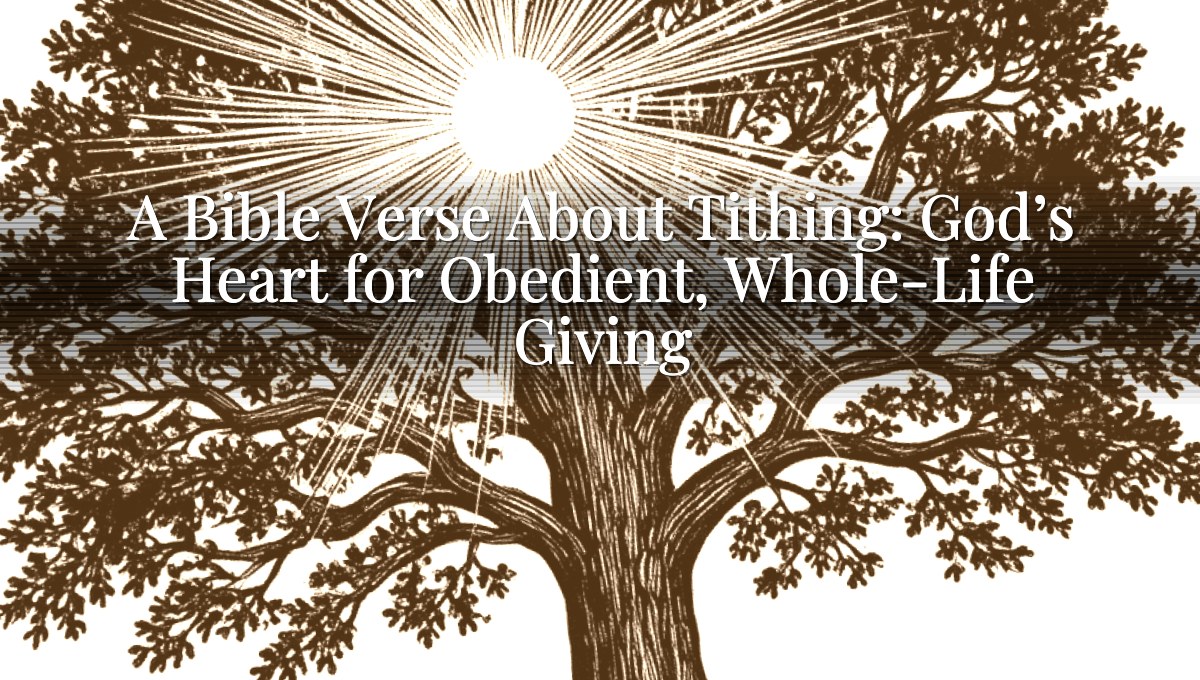 A Bible Verse About Tithing: God’s Heart for Obedient, Whole-Life Giving