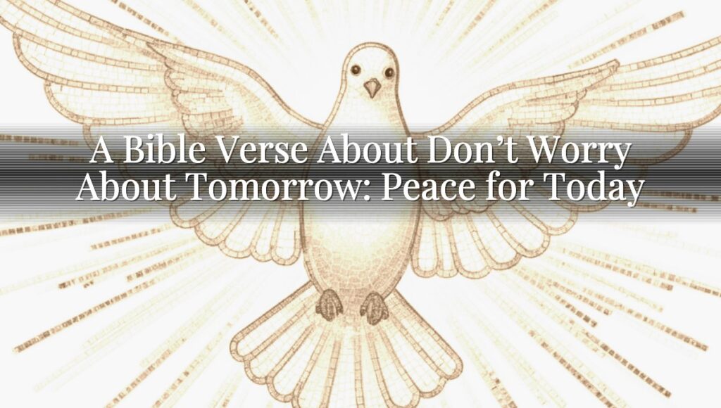 A Bible Verse About Don’t Worry About Tomorrow: Peace for Today