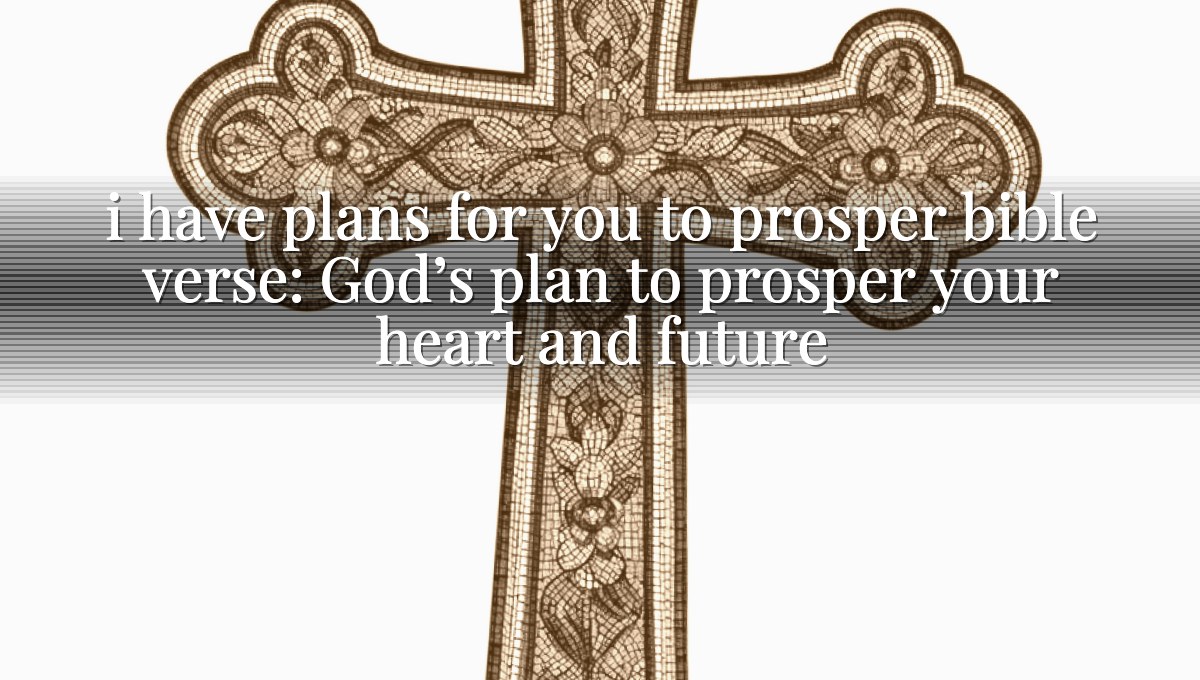 i have plans for you to prosper bible verse: God’s plan to prosper your heart and future