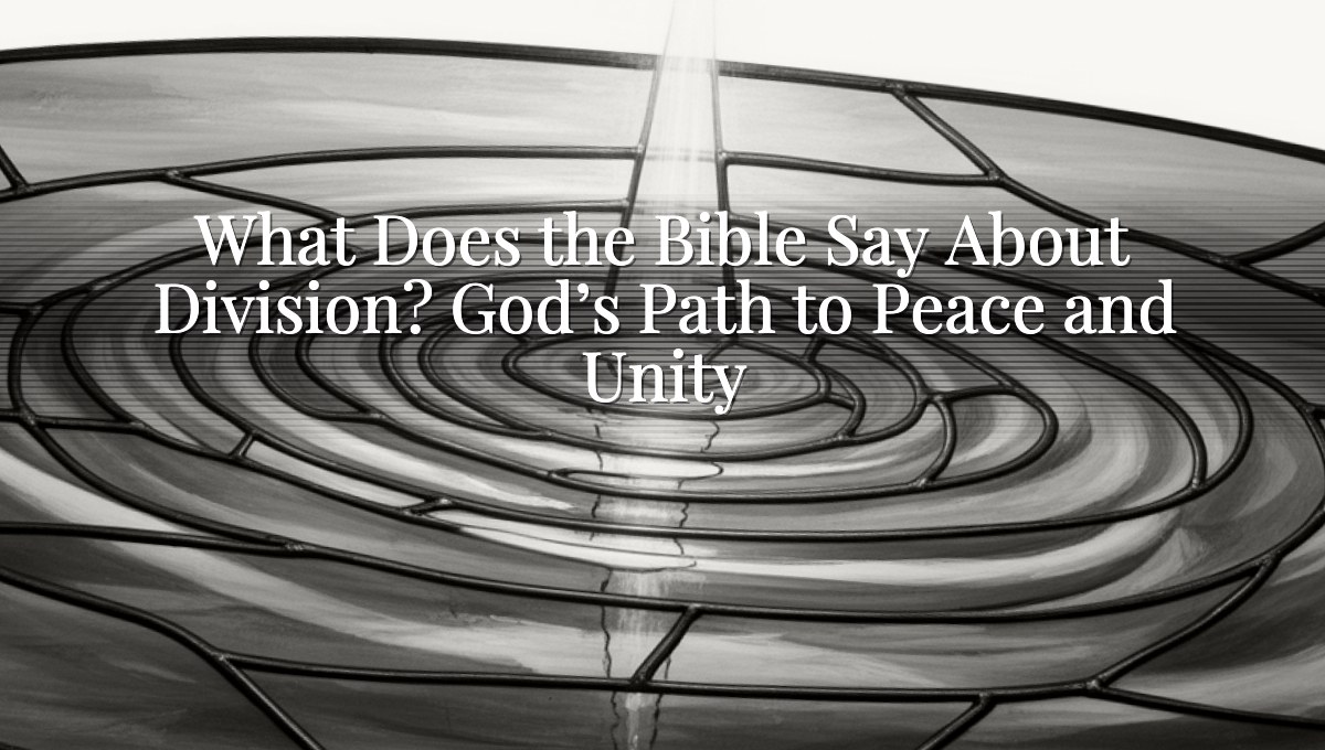 What Does the Bible Say About Division? God’s Path to Peace and Unity