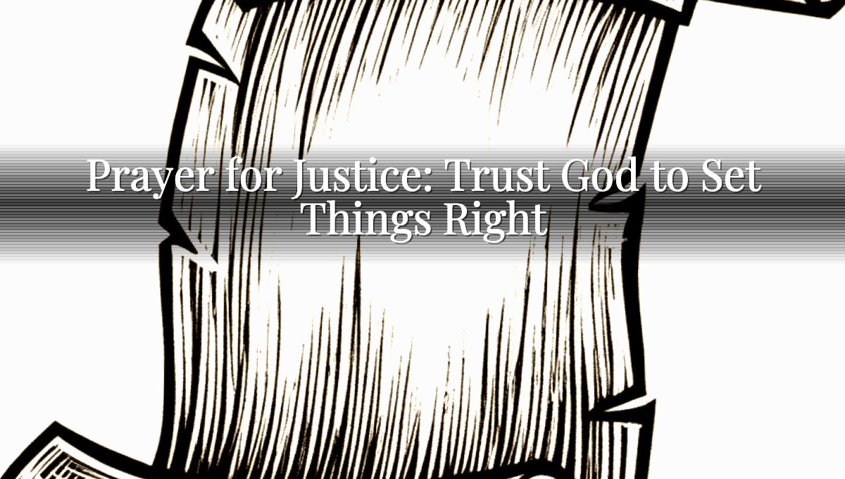 Prayer for Justice: Trust God to Set Things Right