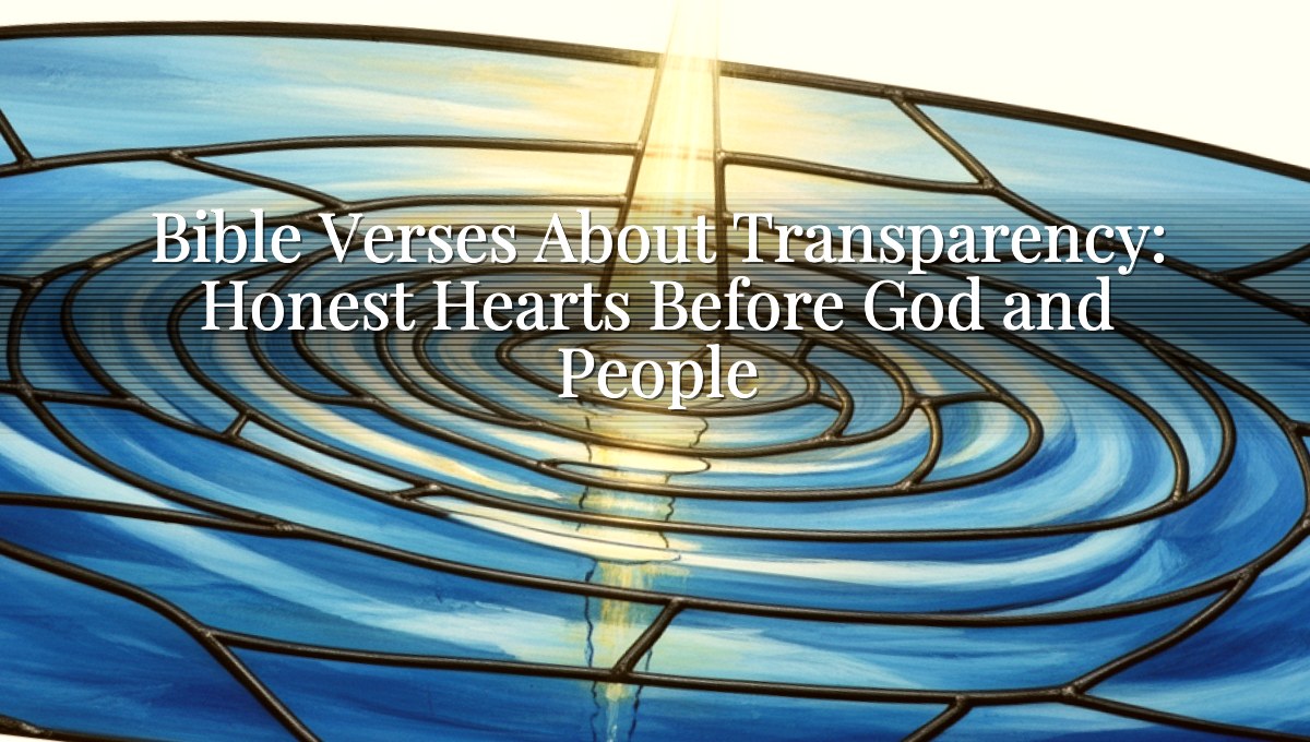 Bible Verses About Transparency: Honest Hearts Before God and People