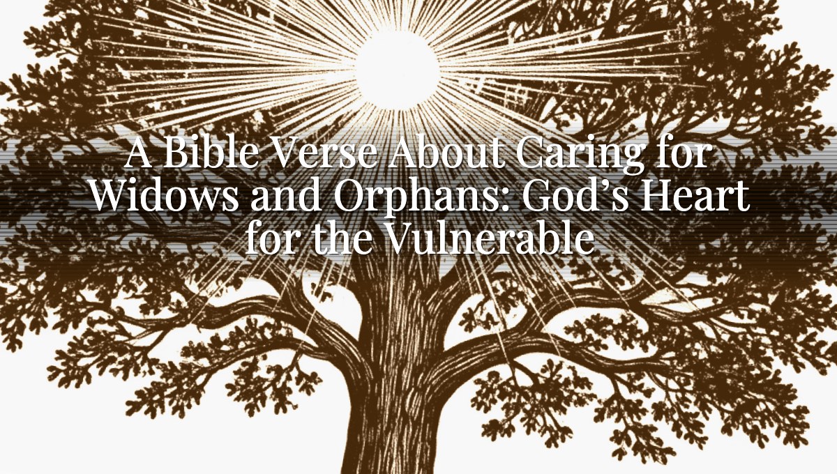 A Bible Verse About Caring for Widows and Orphans: God’s Heart for the Vulnerable