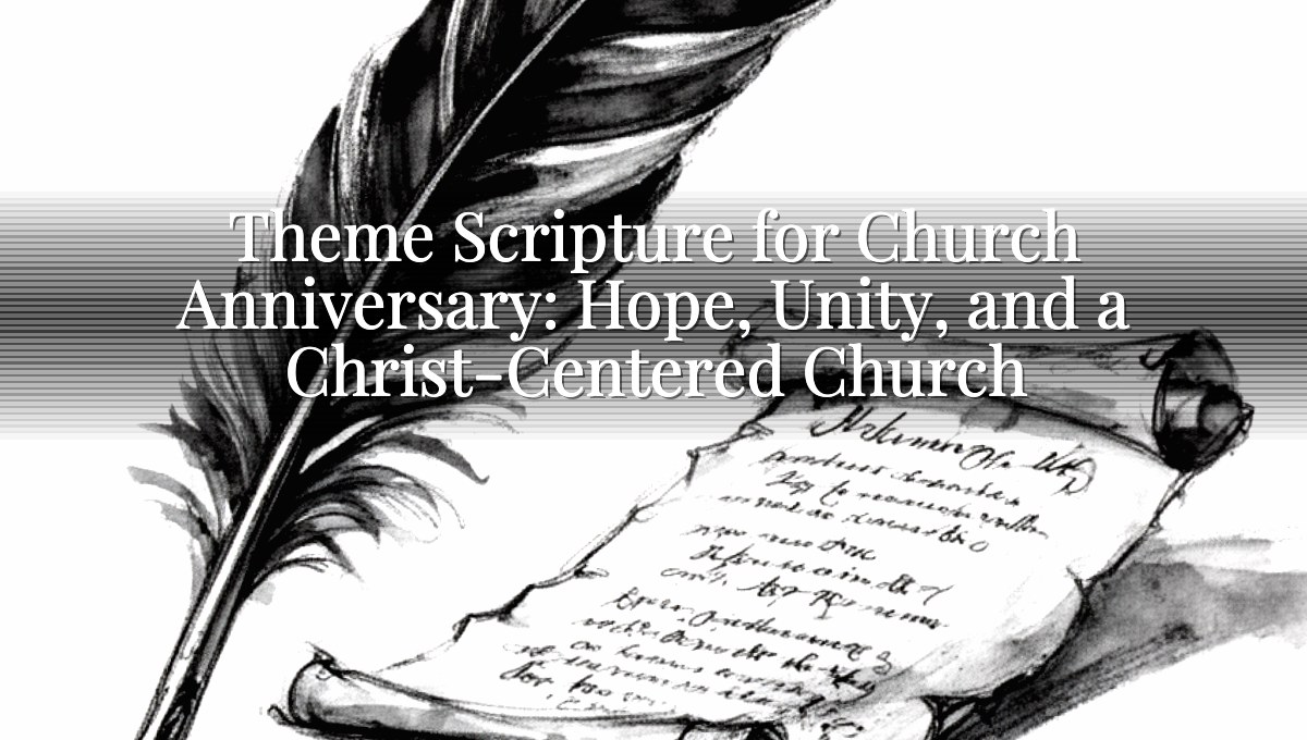 Theme Scripture for Church Anniversary: Hope, Unity, and a Christ-Centered Church