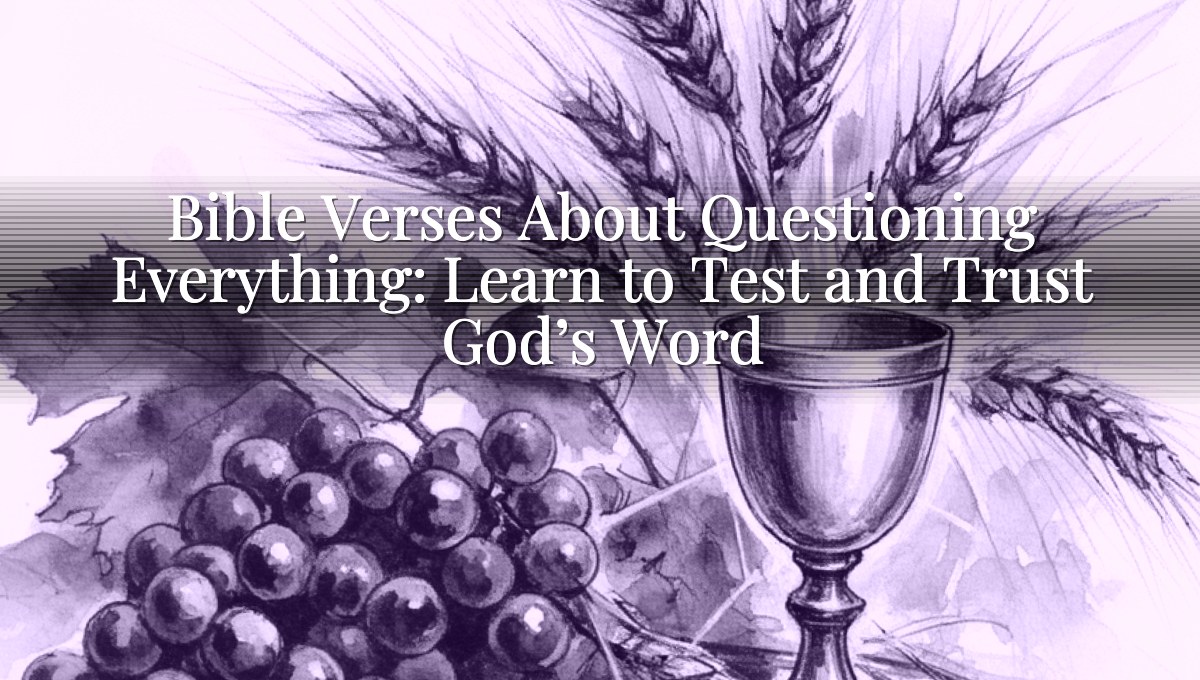 Bible Verses About Questioning Everything: Learn to Test and Trust God’s Word
