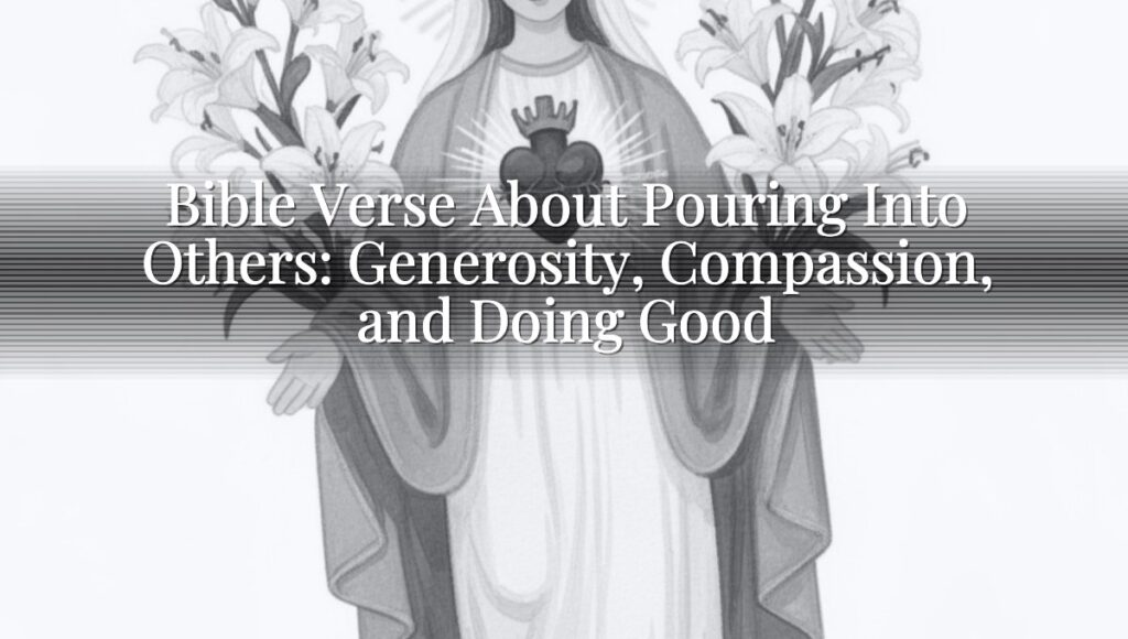 Bible Verse About Pouring Into Others: Generosity, Compassion, and Doing Good