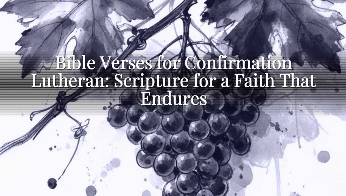 Bible Verses for Confirmation Lutheran: Scripture for a Faith That Endures