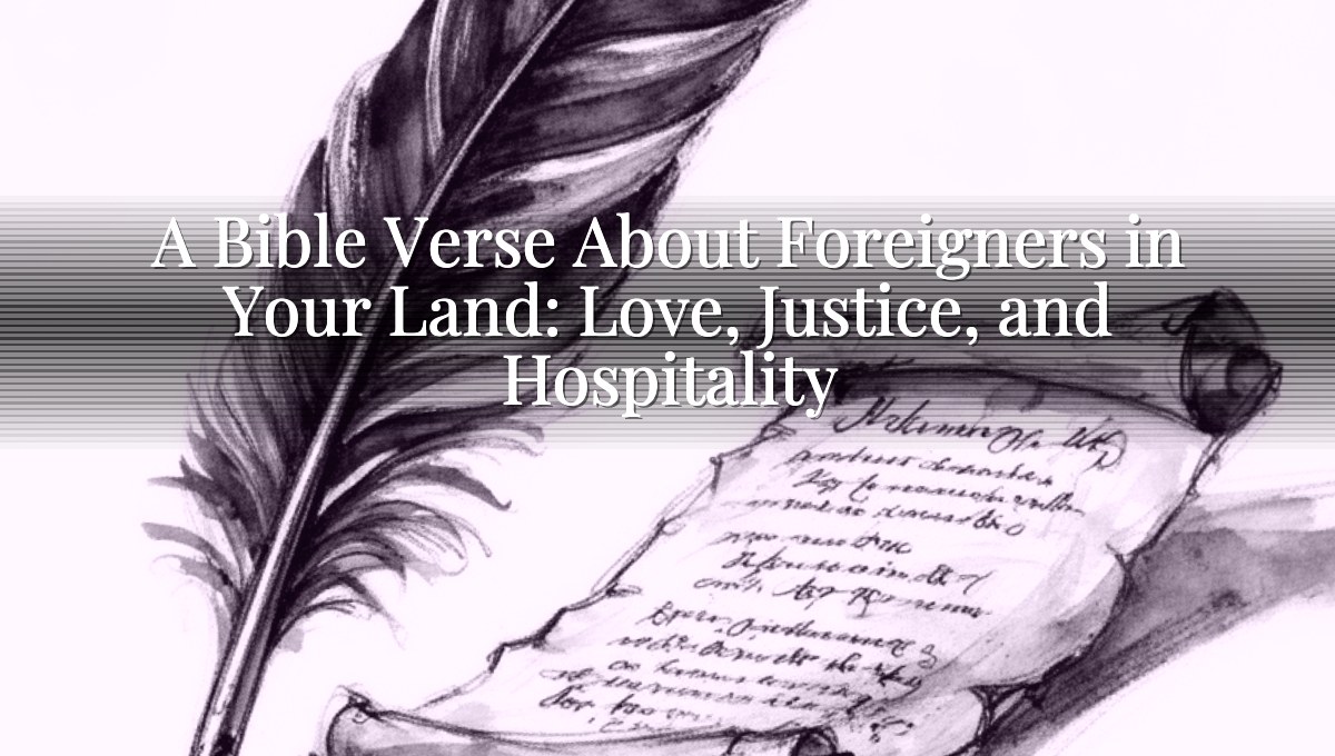A Bible Verse About Foreigners in Your Land: Love, Justice, and Hospitality