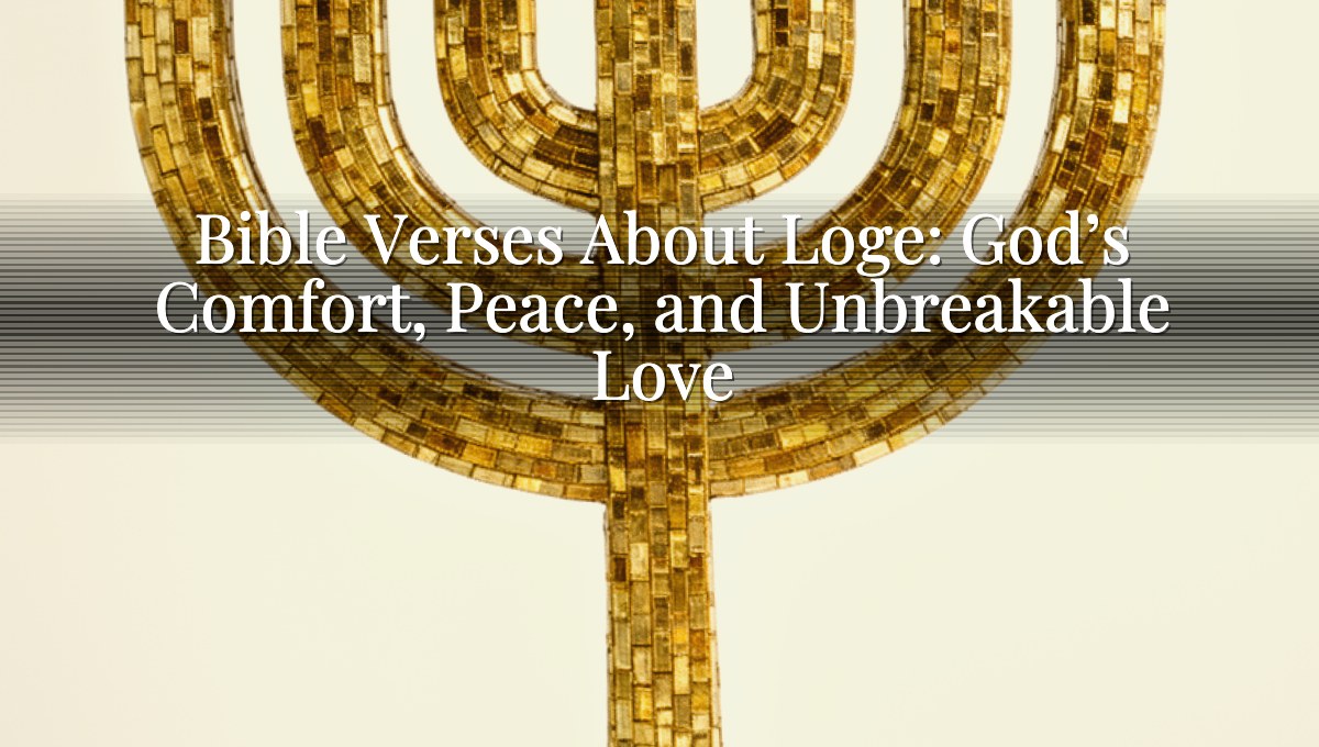 Bible Verses About Loge: God’s Comfort, Peace, and Unbreakable Love