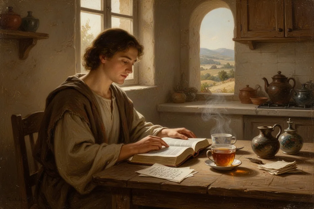Person studying New Testament passages beside an open Bible
