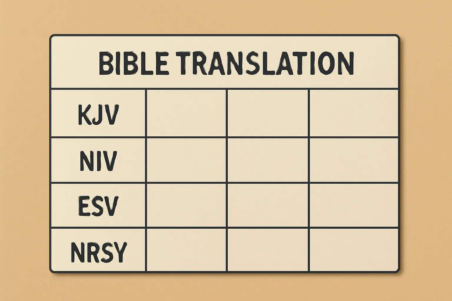 bible translation chart