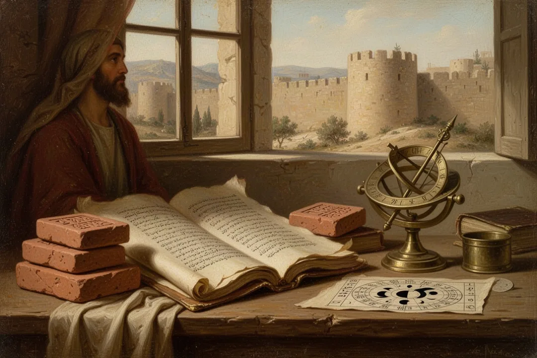 Ancient calendar tools and manuscripts representing biblical date reconstruction