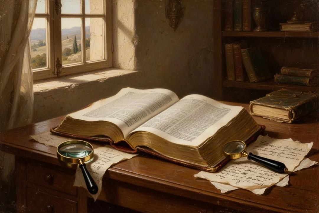 Open Bible and study notes illustrating the origins of biblical phrases