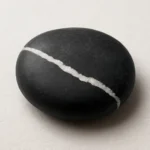black stone with white