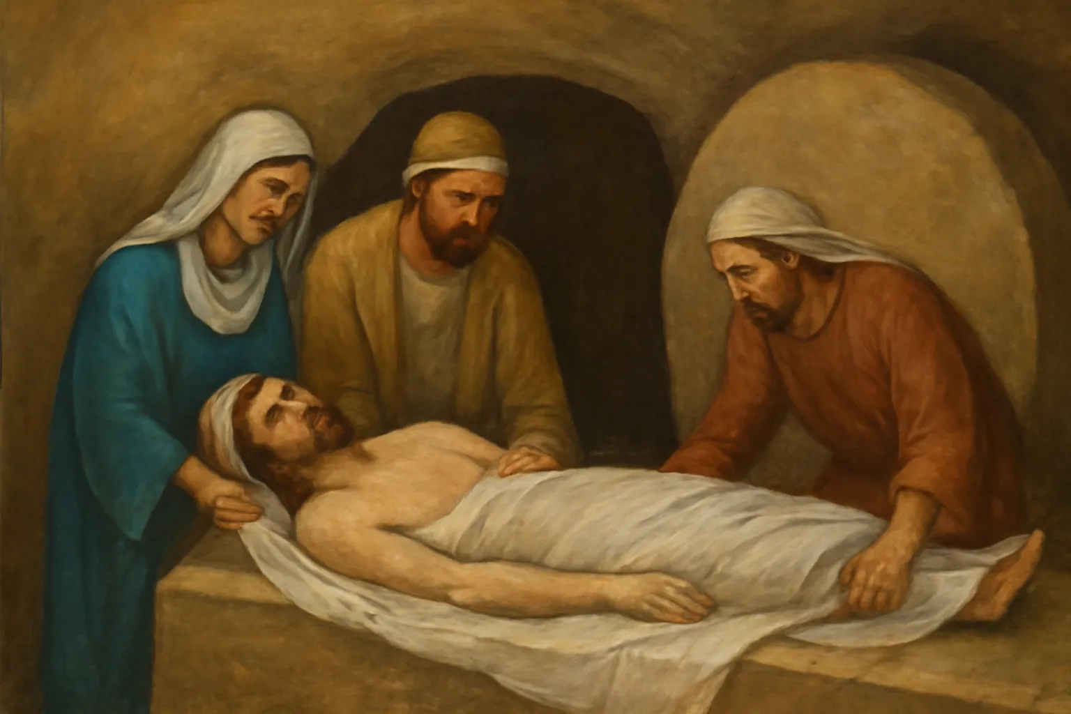 burial of jesus in the tomb