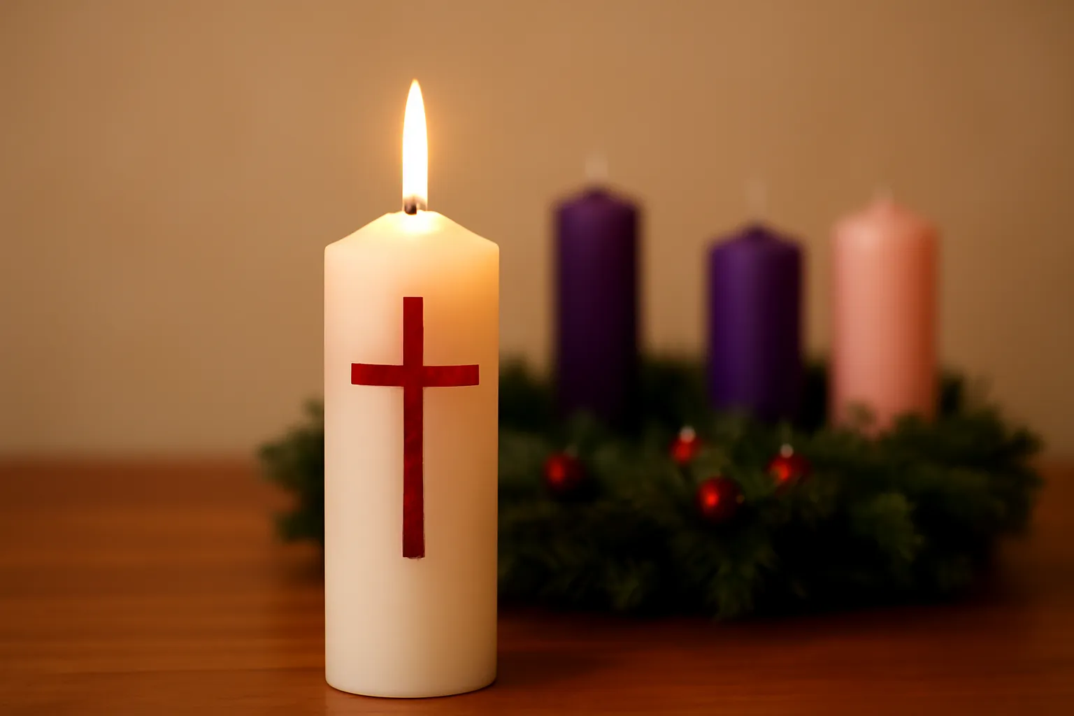 christ candle for advent wreath