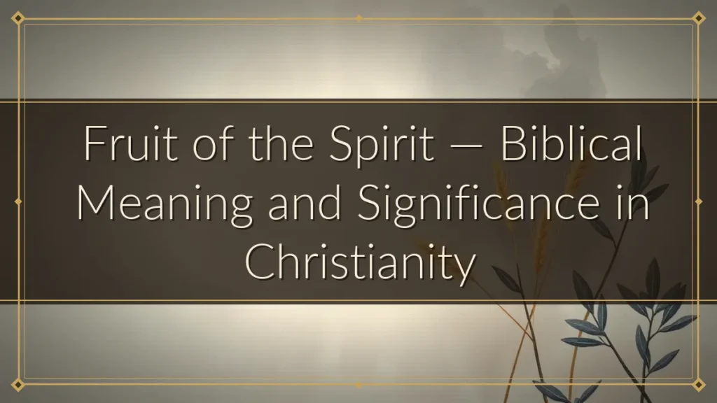 Fruit of the Spirit — Biblical Meaning and Significance in Christianity