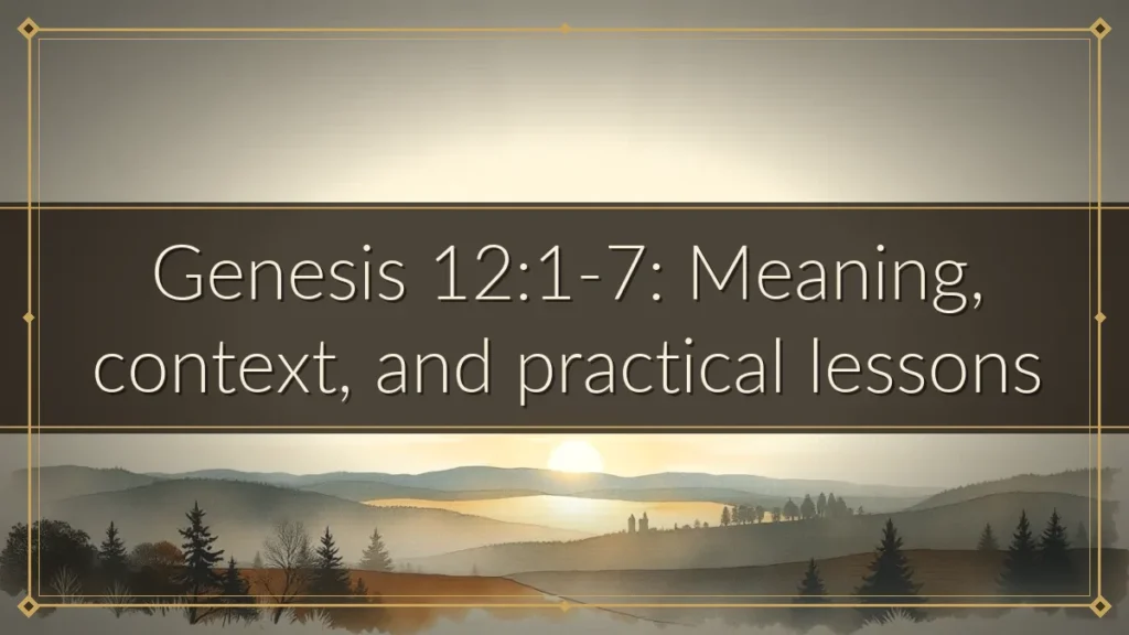 Genesis 12:1-7: Meaning, context, and practical lessons