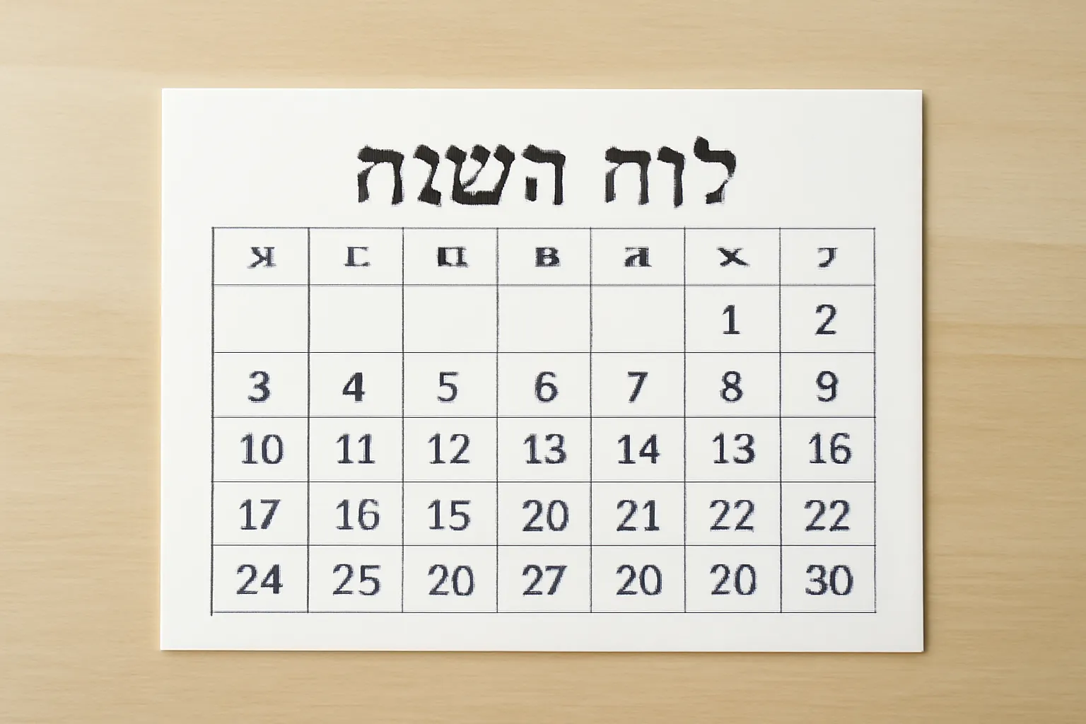 hebrew calendar