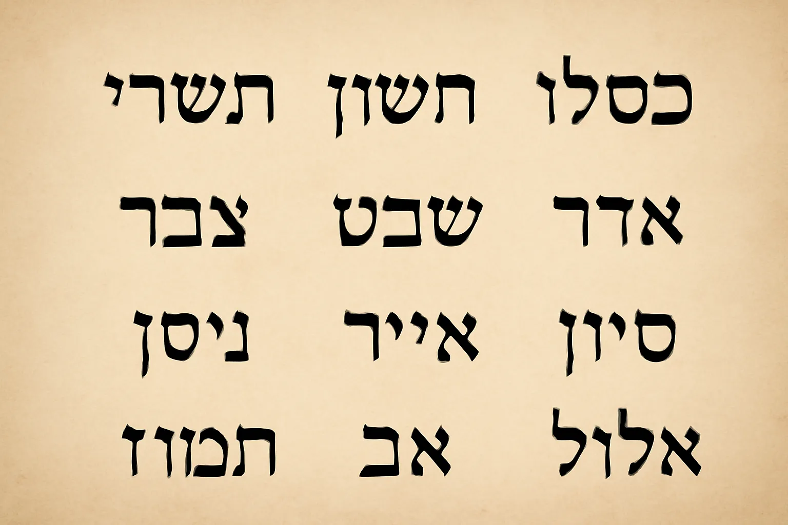 hebrew months in order