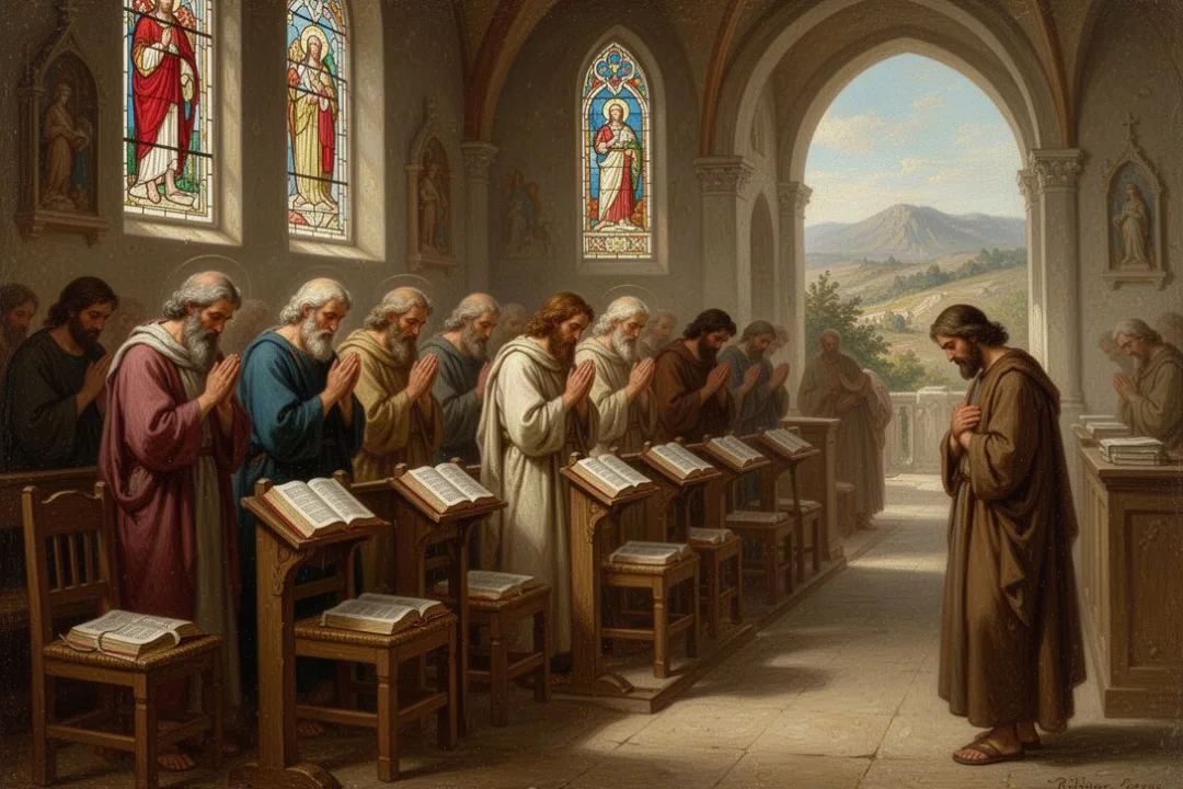Quiet church worship scene symbolizing spiritual reflection and discernment