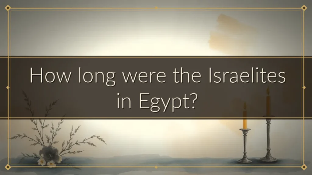 How long were the Israelites in Egypt?