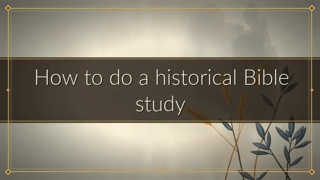 How to do a historical Bible study