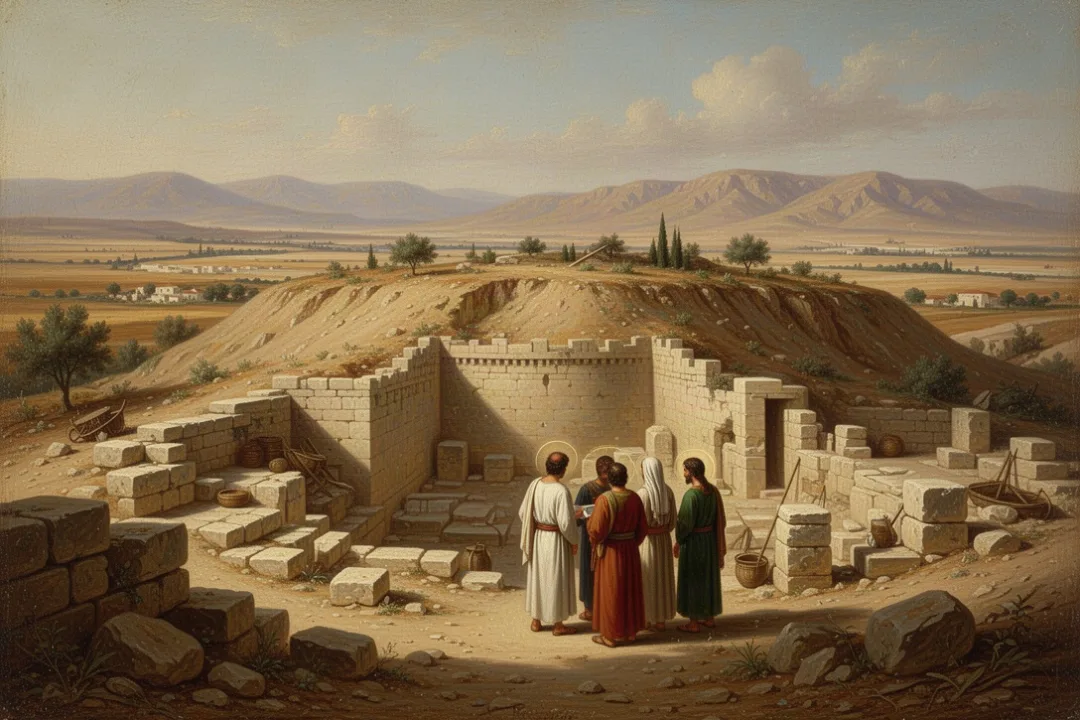 Archaeological ruins at Tell es-Sultan near ancient Jericho