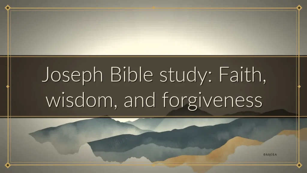 Joseph Bible study: Faith, wisdom, and forgiveness