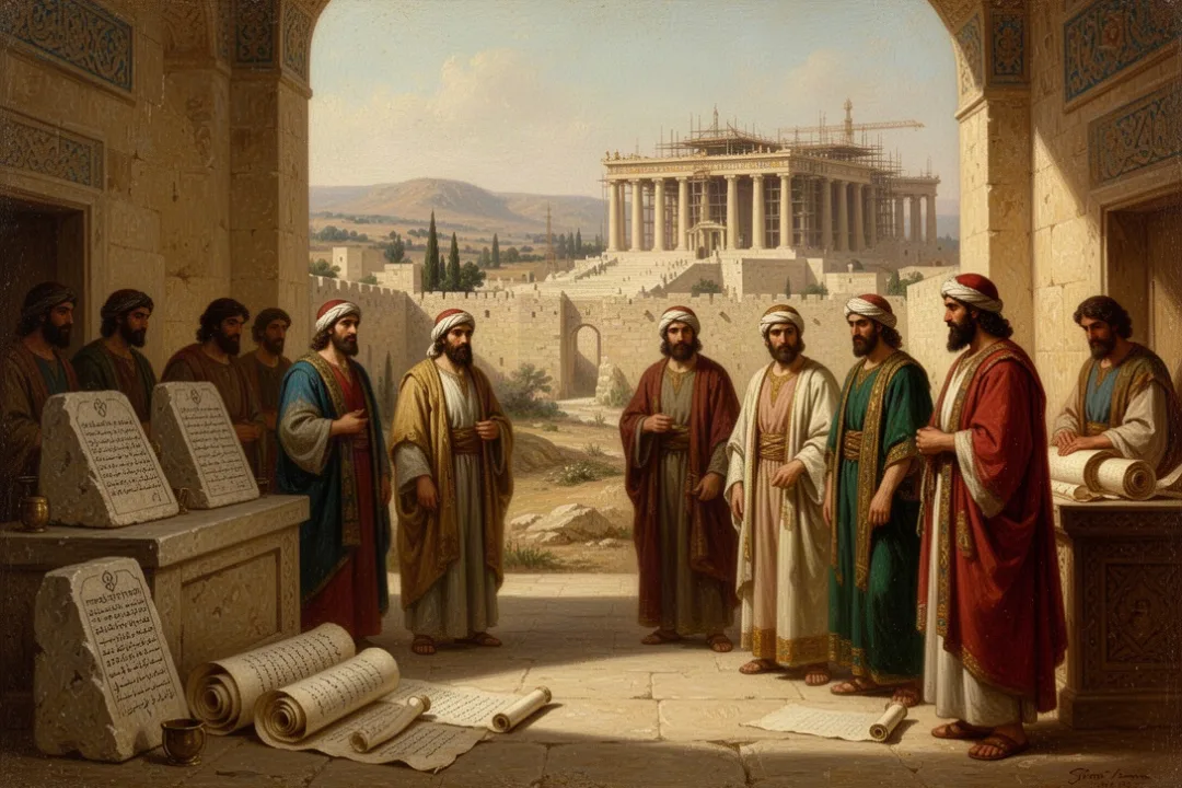 Persian officials review records while Jerusalem’s temple is rebuilt