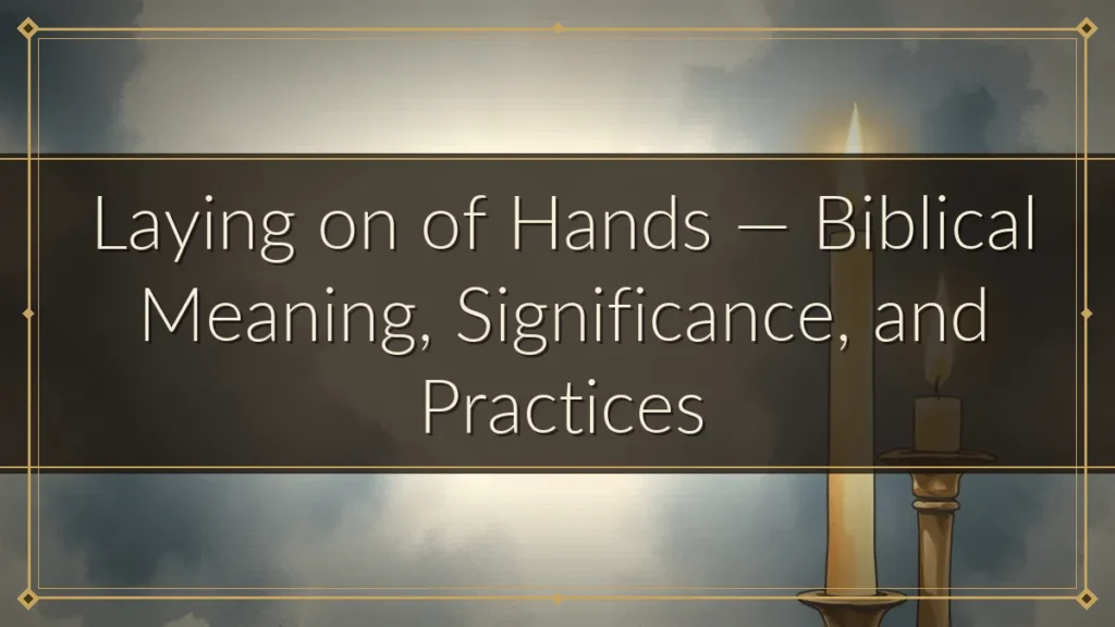 Laying on of Hands — Biblical Meaning, Significance, and Practices