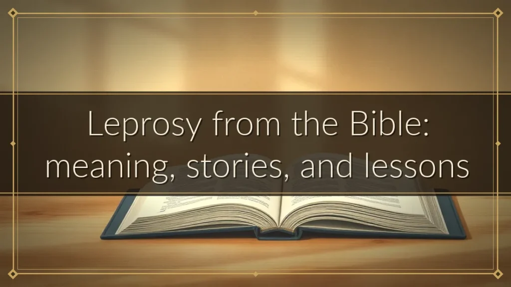 Leprosy from the Bible: meaning, stories, and lessons