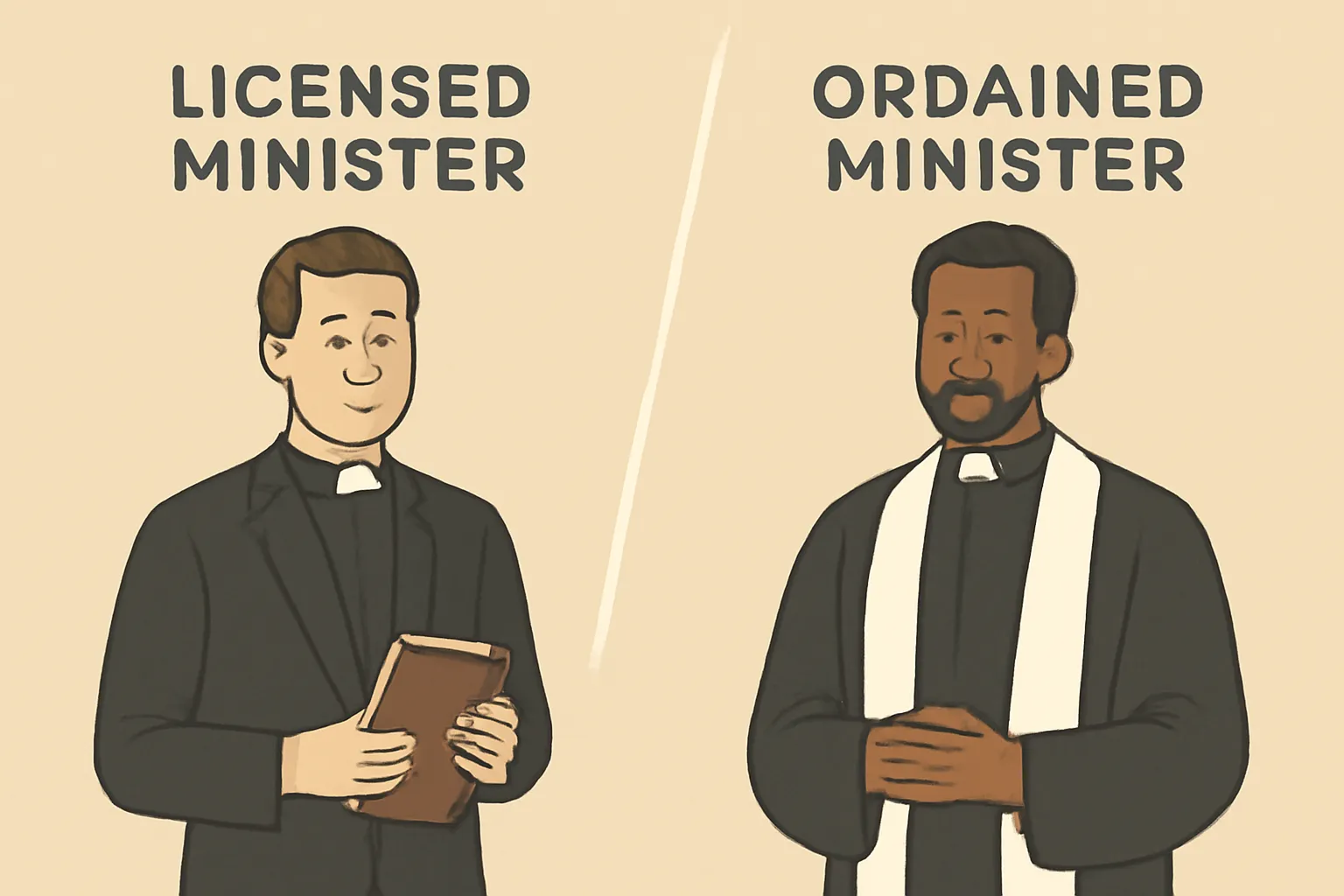licensed minister vs ordained minister