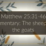 Matthew 25:31-46 commentary: The sheep and the goats