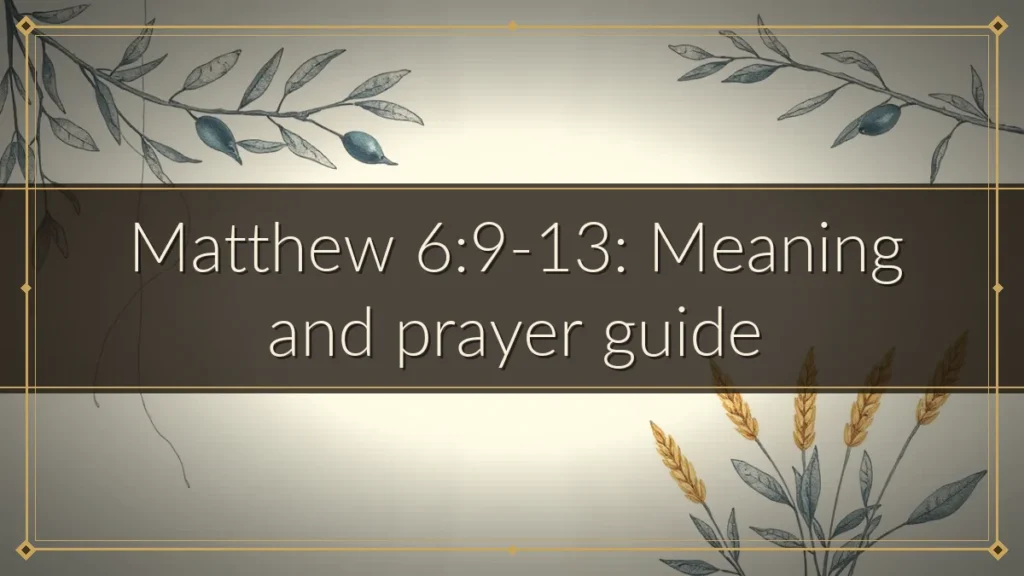 Matthew 6:9-13: Meaning and prayer guide