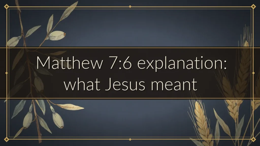 Matthew 7:6 explanation: what Jesus meant