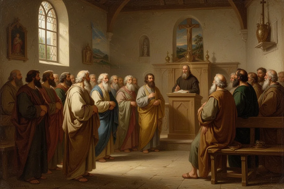 Men of different generations listening during a church Men’s Day sermon