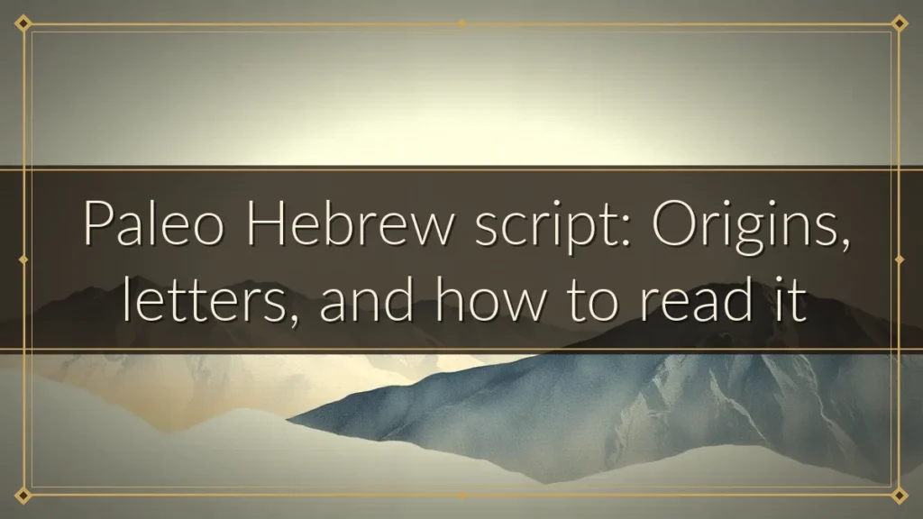 Paleo Hebrew script: Origins, letters, and how to read it