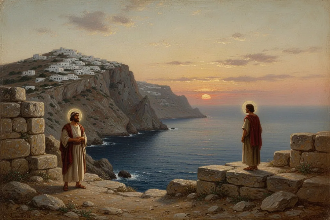 Rugged Patmos coastline representing John’s isolation and witness