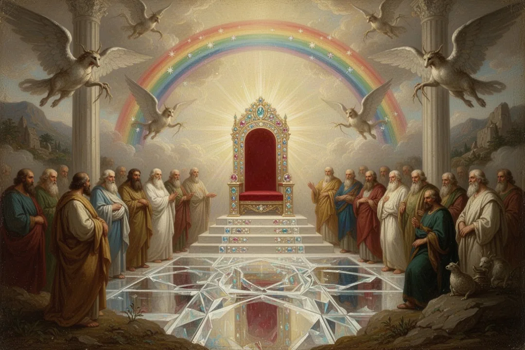 Heavenly throne room imagery from Revelation chapter four